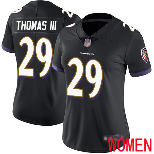Baltimore Ravens Limited Black Women Earl Thomas III Alternate Jersey NFL Football #29 Vapor Untouchable->women nfl jersey->Women Jersey